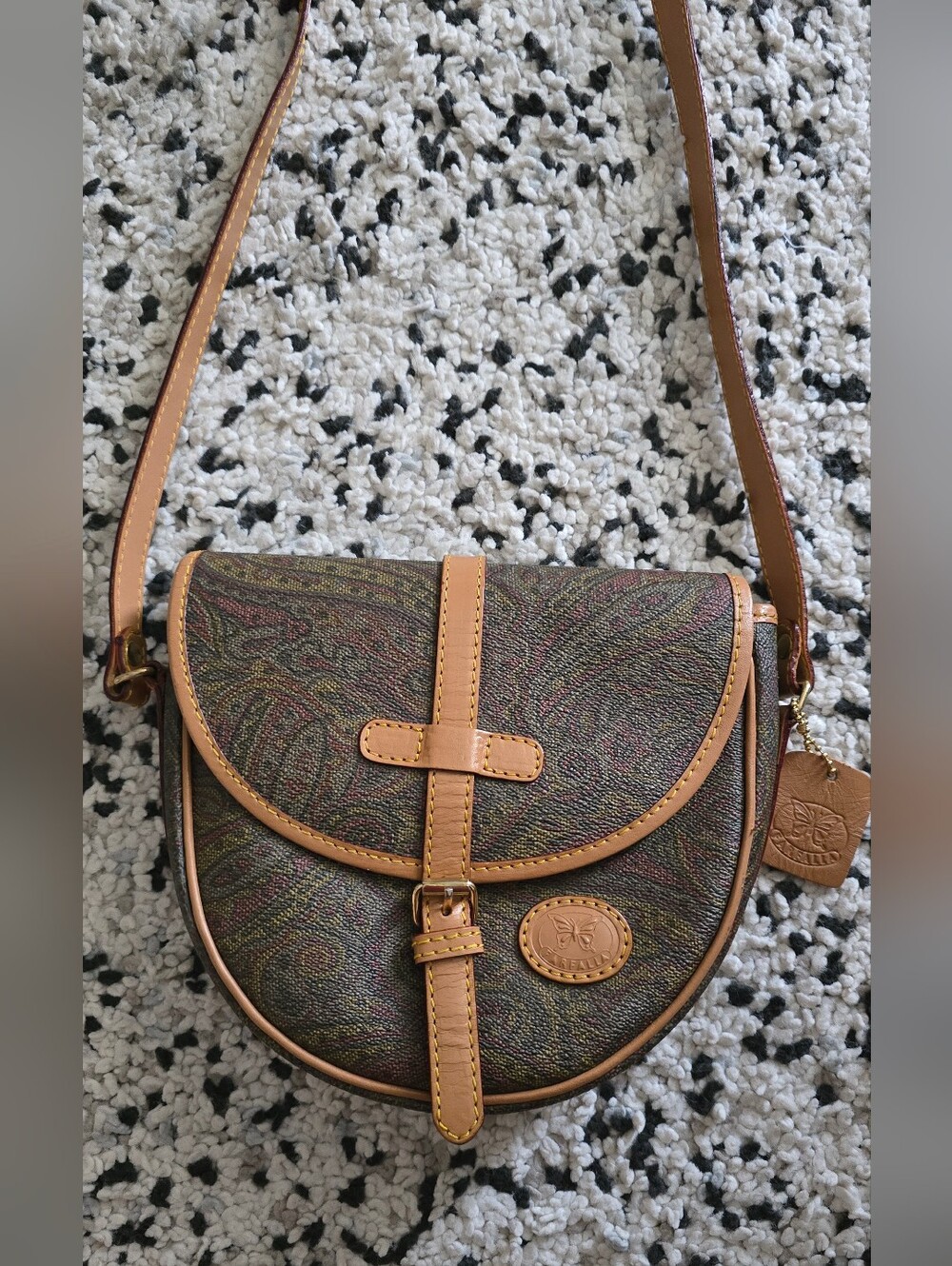Etienne Aigner Brown Paisley Crossbody Bag Looks Like Piere Balmain bag